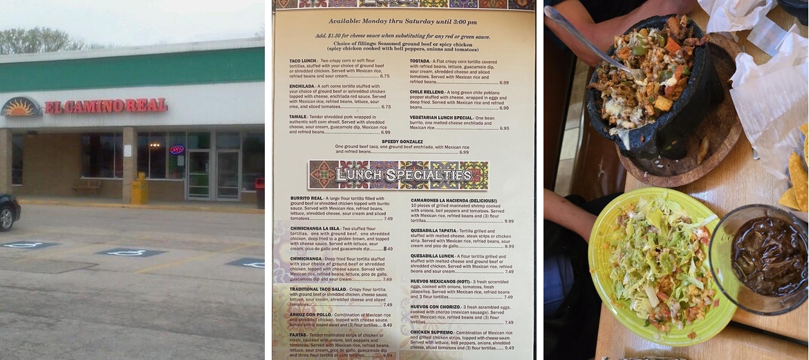 El Camino Real Menu