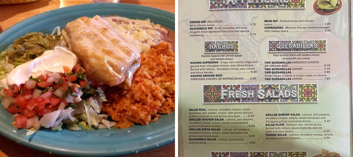 El Camino Real Menu