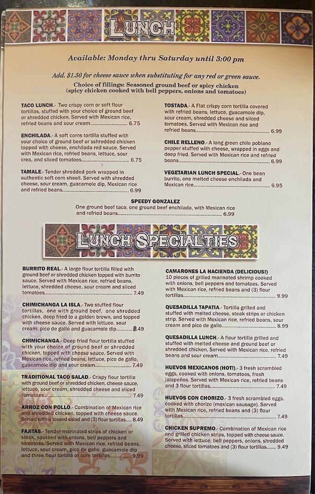 El Camino Real Menu image 1