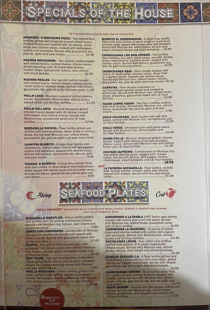 El Camino Real Menu image 2